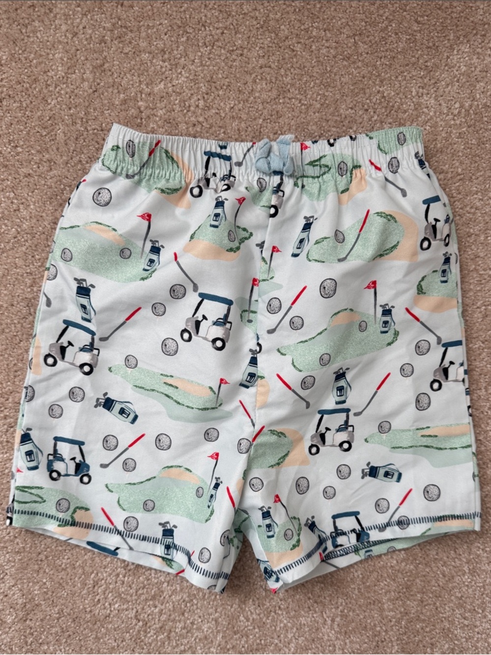Mud Pie Golf Print Boys Swim Trunks 4T-5T